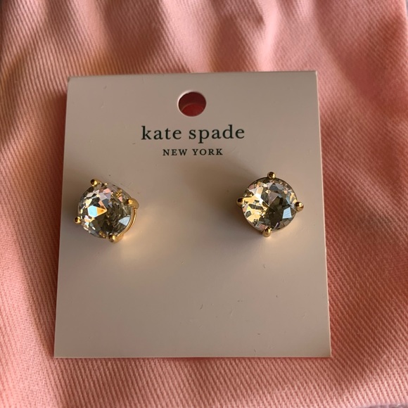 kate spade Jewelry - Kate Spade  Stud Earrings Gold Clear NWT - never worn